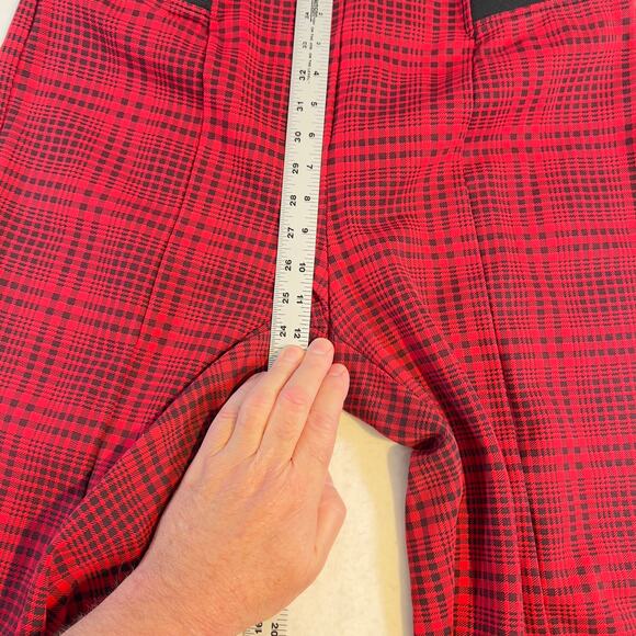 Terra & Sky Stretch Pull On Pant Ankle Woman's 1X (16W-18W) Red Black Plaid - Picture 8 of 12